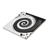 Carreau Cercle liquide torse moderne noir rouge blanc coul (Côté)