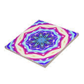 Carreau cercle mandala bleu/rose/violet (Côté)