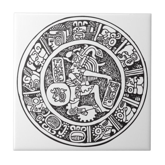 Carreau Cercle maya, hiéroglyphe mexicain(Maya) (Devant)
