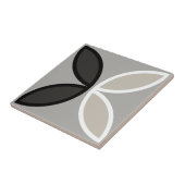 Carreau Cercle noir blanc et gris ou pétales de fleurs (Côté)