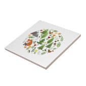 Carreau Cercle scandinave d'illustrations de style (Côté)