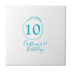 Carreau Cercle turquoise. Parties scintillant ronde 10e an