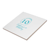 Carreau Cercle turquoise. Parties scintillant ronde 10e an (Côté)