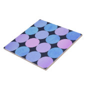 Carreau Cercles bleu violet et rose (Côté)