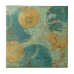 Carreau Cercles bleus et jaunes<br><div class="desc">Des cercles bleus et jaunes peuplent cette oeuvre extraordinaire de Megan Meagher. Un vert citron est l'arrière - plan des cercles colorés. Obtenez une copie de cette grande impression dès aujourd'hui!</div>