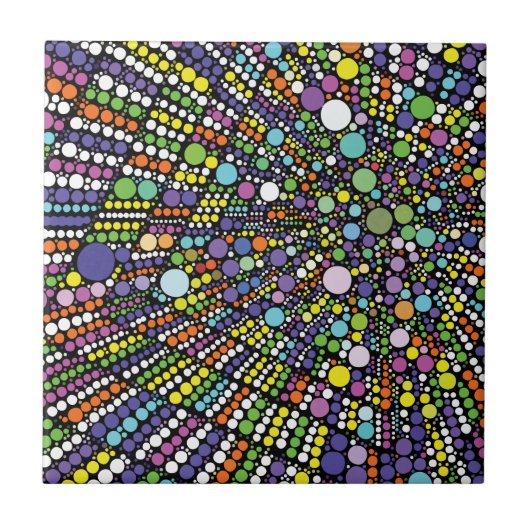 Carreau Cercles colorés Points géométriques (Devant)