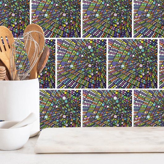 Carreau Cercles colorés Points géométriques