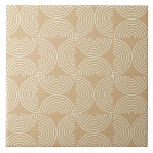 Carreau Cercles concentriques de milieu de siècle sur fond (Devant)