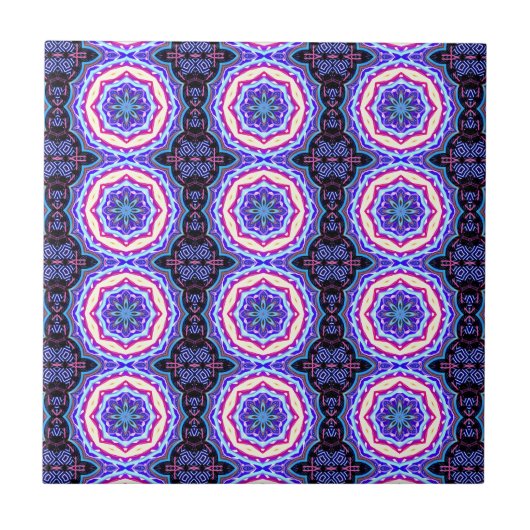 Carreau cercles de mandala tibétains (Devant)