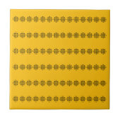 Carreau Cercles de points noirs sur fond jaune doré beurré (Devant)