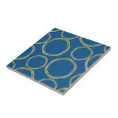 Carreau Cercles dorés et bleu aqua rustique Chic Moderne (Côté)