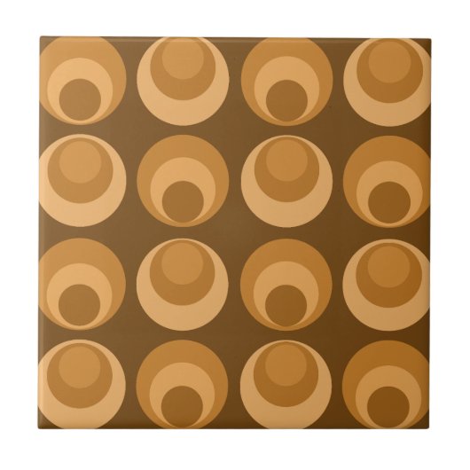 Carreau Cercles du milieu du siècle brûlés orange (Devant)