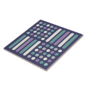 Carreau Cercles du milieu du siècle Lignes pourpres Turquo (Côté)