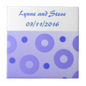 Carreau Cercles et points bleus Enregistrer la date (Devant)