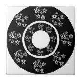 Carreau Cercles floraux noirs orientaux Design (Devant)