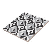 Carreau Cercles géométriques de noir, blancs et gris (Côté)