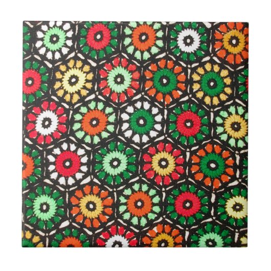 Carreau Cercles Granny colorés Crochet Motif (Devant)