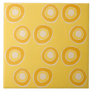 Carreau Cercles Jaunes Abstrait