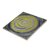 Carreau cercles jaunes de blanc gris (Côté)