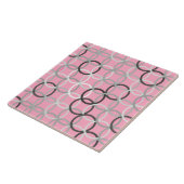 Carreau Cercles modernes de la moitié du siècle, rose de (Côté)