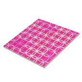 Carreau Cercles modernes de la moitié du siècle, rose et (Côté)