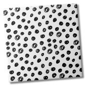 Carreau Cercles Points Motif Noir Blanc