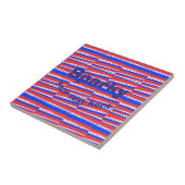 Carreau Cercles Rayures Bleu Blanc Rouge (Côté)