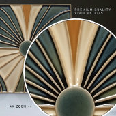 Carreau Cercles solaires Symétrie du milieu du siècle Art 