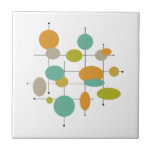 Carreau Cercles Vert Turquoise Orange Mi-Siècle Rétro<br><div class="desc">Ce carrelage en céramique du milieu du siècle ajoutera non seulement un éclat de couleur à la pièce,  mais sera une oeuvre d'art originale dans votre projet de carrelage.</div>