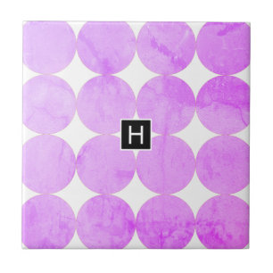 Carreau Cercles violets modernes   Monogramme