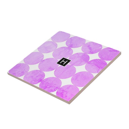 Carreau Cercles violets modernes | Monogramme (Côté)