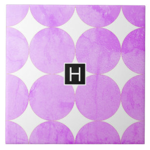 Carreau Cercles violets modernes Monogramme