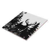 Carreau Cerf avec grand rack hors forêt (Côté)