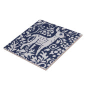 Carreau Cerf Bleu Gris Granit Pierre Bois Animal Art (Côté)