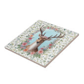 Carreau Cerf dans la couronne de fleurs (Côté)