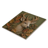 Carreau Cerf d'automne en bois (Côté)