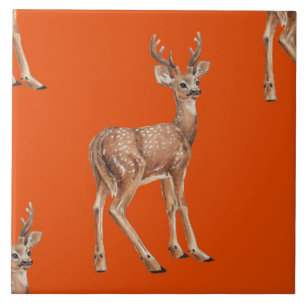 Carreau Cerf en rouge