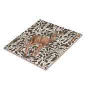 Carreau Cerf sur le motif damassé de chêne décoratif en ma (Côté)