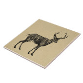 Carreau Cerf vintage Illustré (Côté)