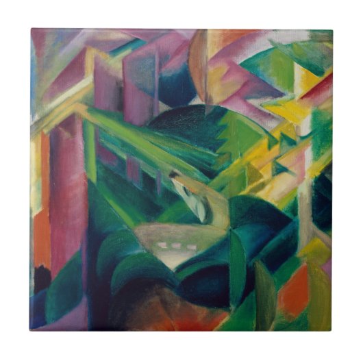 Carreau Cerfs dans un jardin de monastère de Franz Marc (Devant)