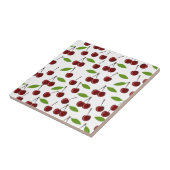 Carreau Cerise Rouge, Motif De Cerises, Feuilles, Fruits (Côté)