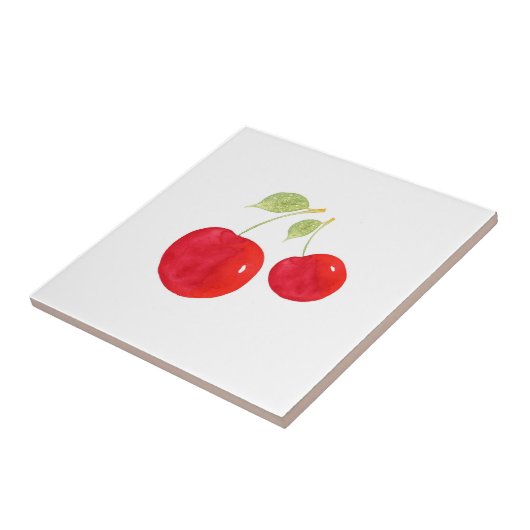 Carreau Cerises d'aquarelle (Côté)