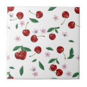 Carreau Cerises de verdure Cerise de fleurs Motif transpar (Devant)