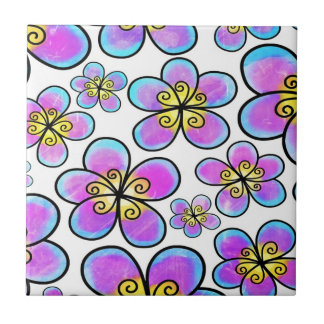 Carreau Cerises Et Fleurs Motif Sans Faille