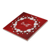 Carreau Cerisier Fleur Rouge Noir Blanc (Côté)