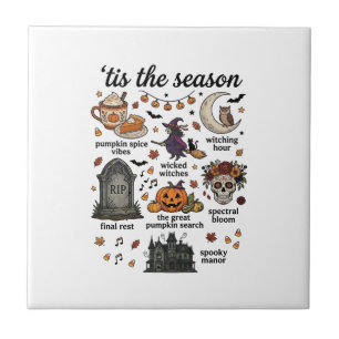 Carreau C'est la saison Halloween Sorcière Citrouille Crân