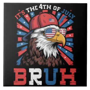 Carreau C'est le 4 juillet Bruh Aigle américain Patriote