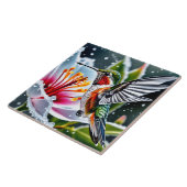 Carreau C'est un bel oiseau-colibri d'hibiscus givré b (Côté)