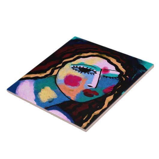 Carreau C'est une longue journée de peinture numérique Abs (Côté)