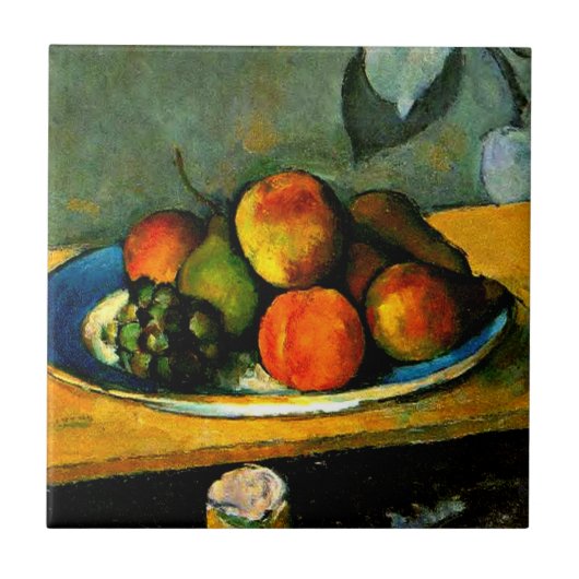 Carreau Cezanne - Pêche, poires et raisins (Devant)